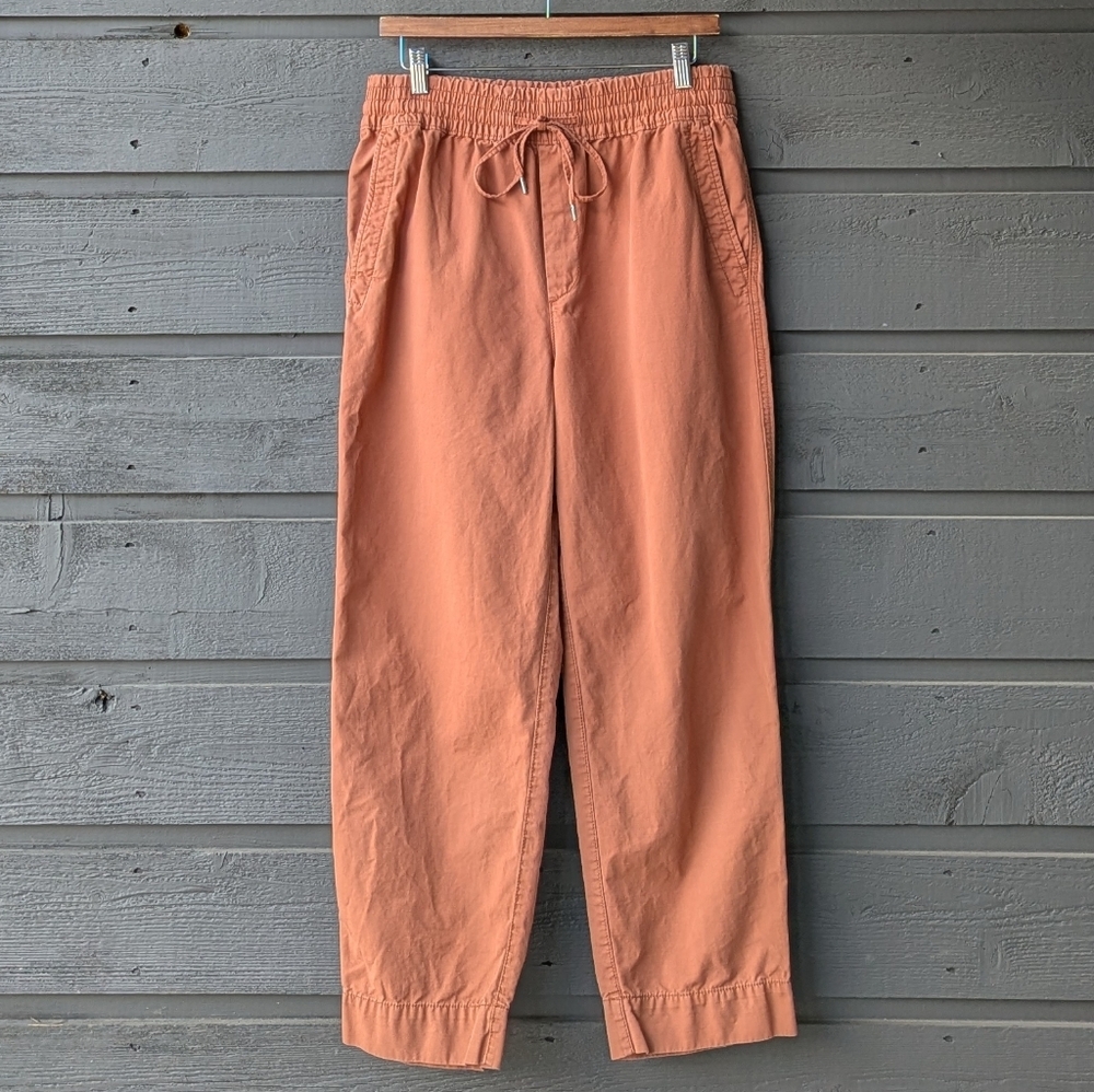 GAP Pull On Straight Terracotta Copper Relaxed Drawstring Pants 100% Cotton 10